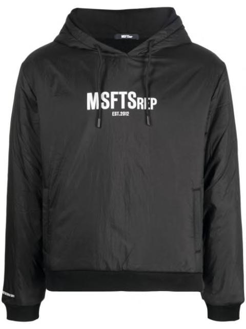 logo-print detail hoodie by MSFTSREP
