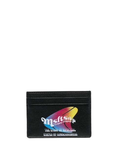 logo-print faux-leather cardholder by MSFTSREP