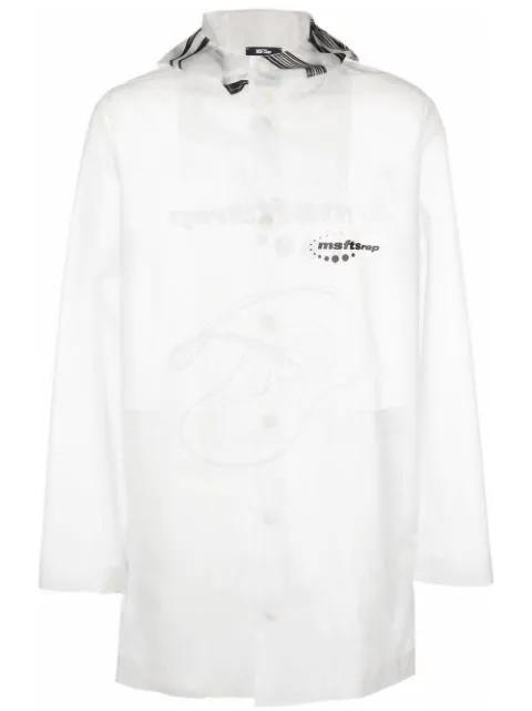 logo-print transparent raincoat by MSFTSREP