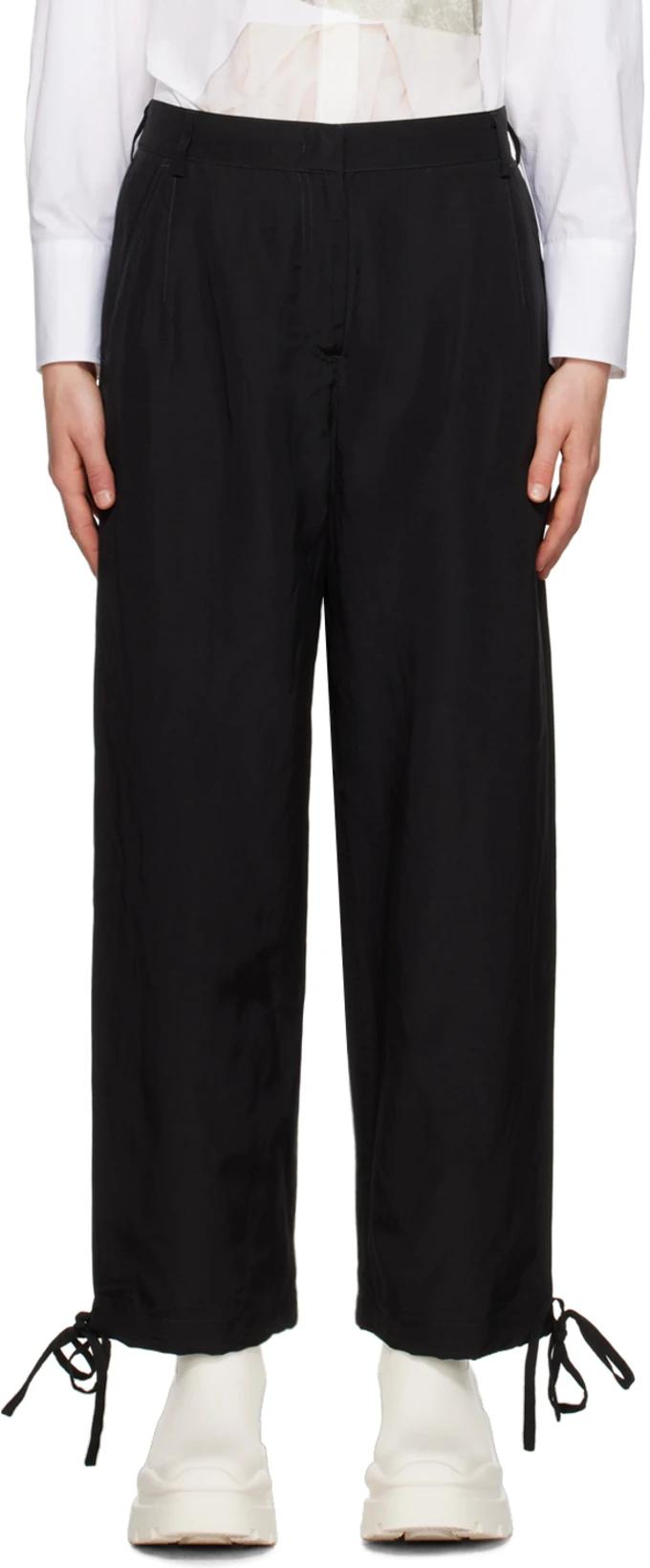 Black Drawstring Trousers by MSGM