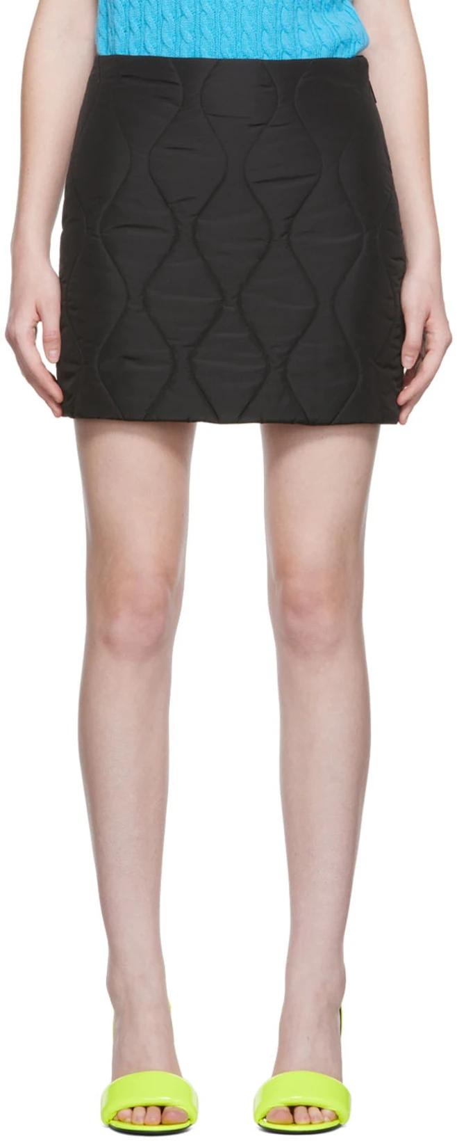 Black Quilted Miniskirt by MSGM
