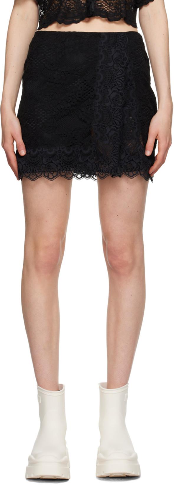 Black Scalloped Miniskirt by MSGM