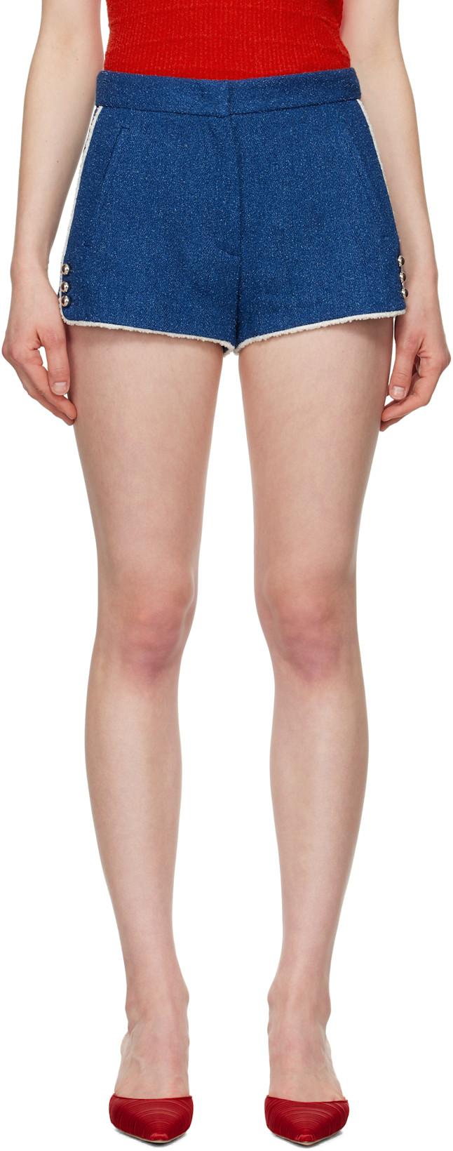 Blue Cotton Shorts by MSGM