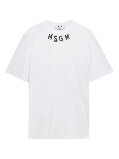 Brushstroke-logo T-shirt by MSGM