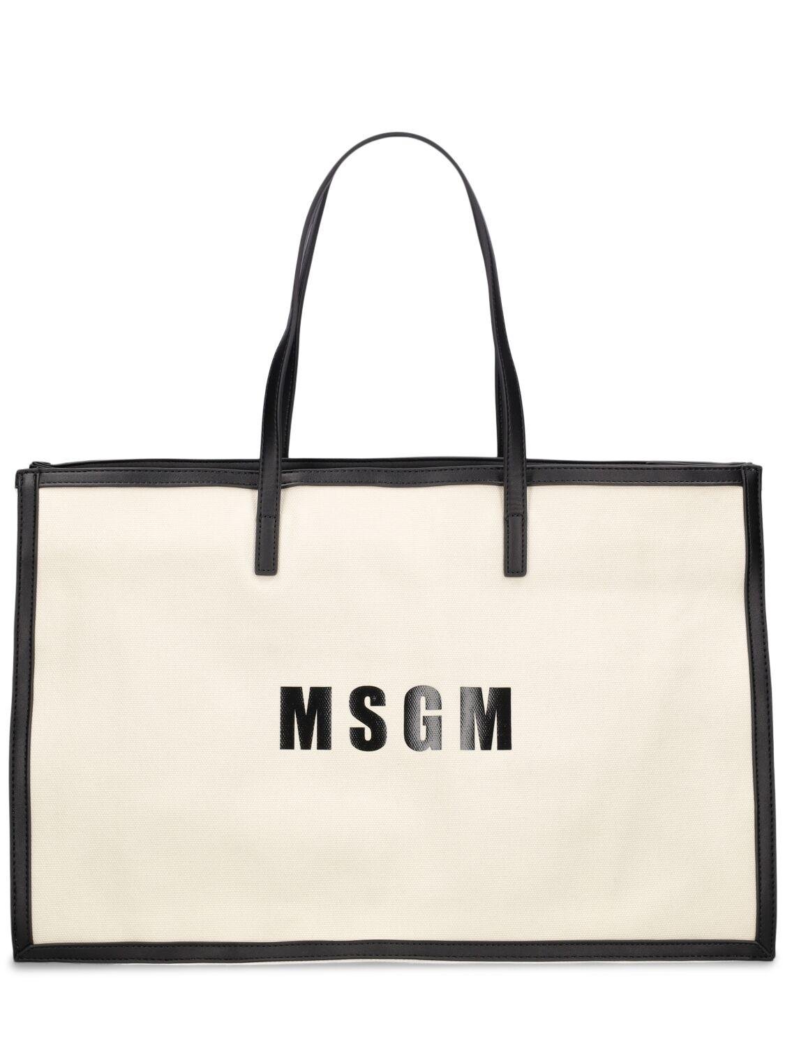 Canvas Shopper Bag by MSGM