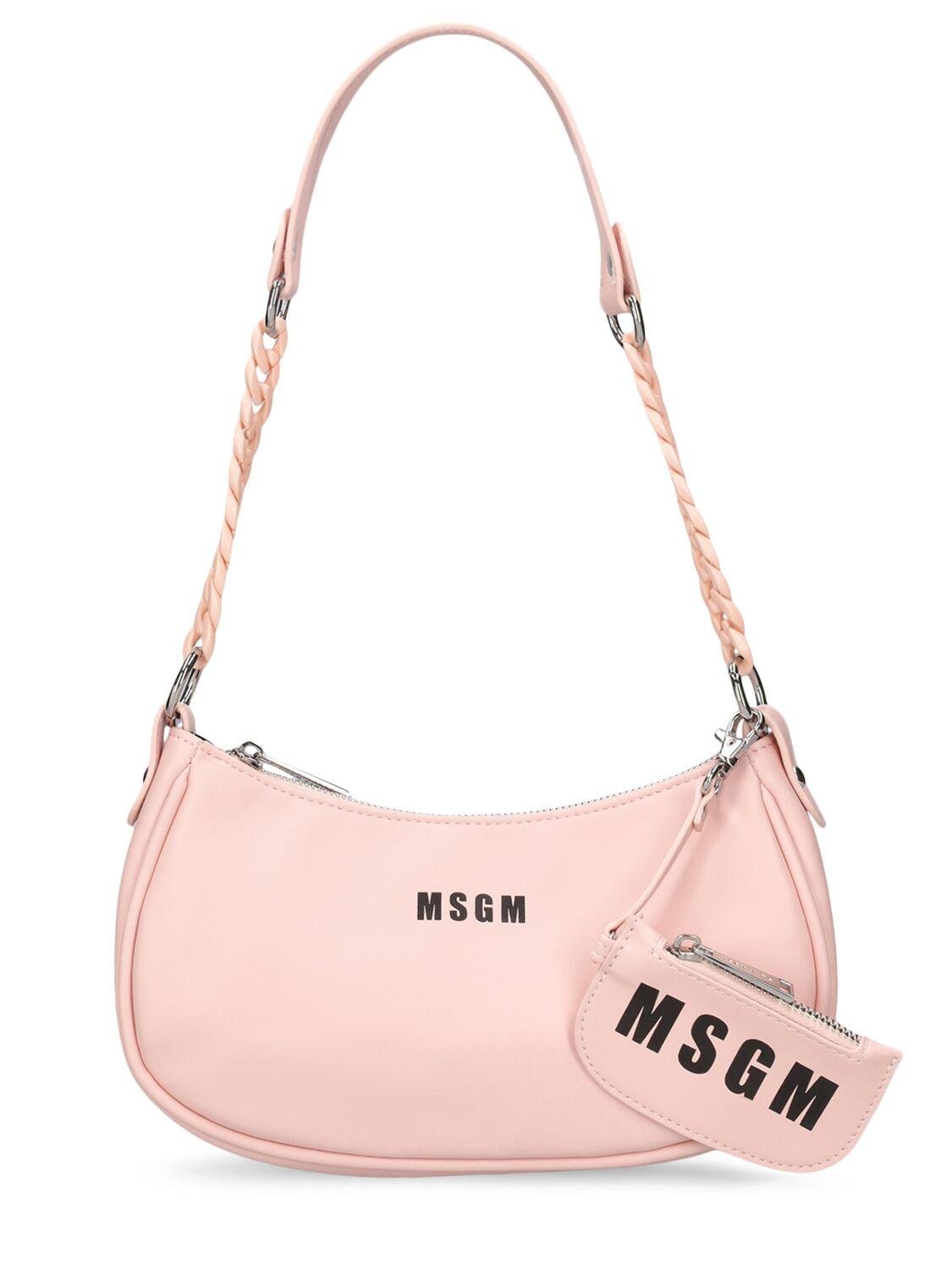 Faux Leather Shoulder Bag by MSGM