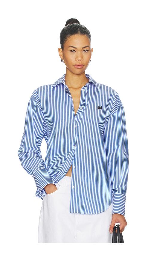 MSGM Button Up Shirt in Blue by MSGM