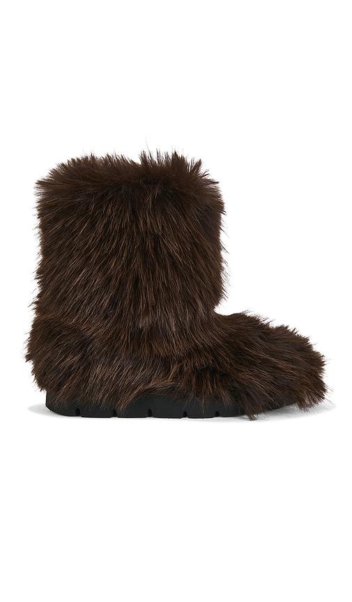 MSGM Fluffy Flat Boot in Brown by MSGM