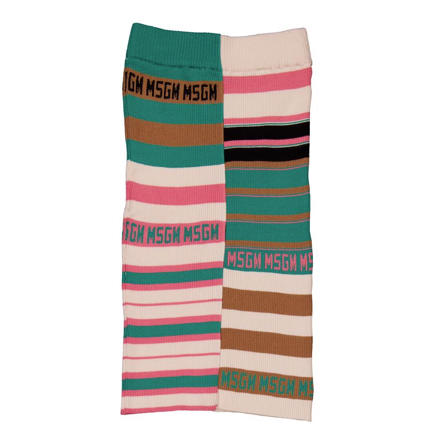 MSGM Kids Multicolor Striped Ribbed Knit Skirt by MSGM