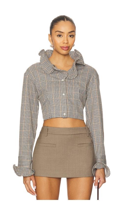 MSGM Viscose Blend Shirt in Brown by MSGM