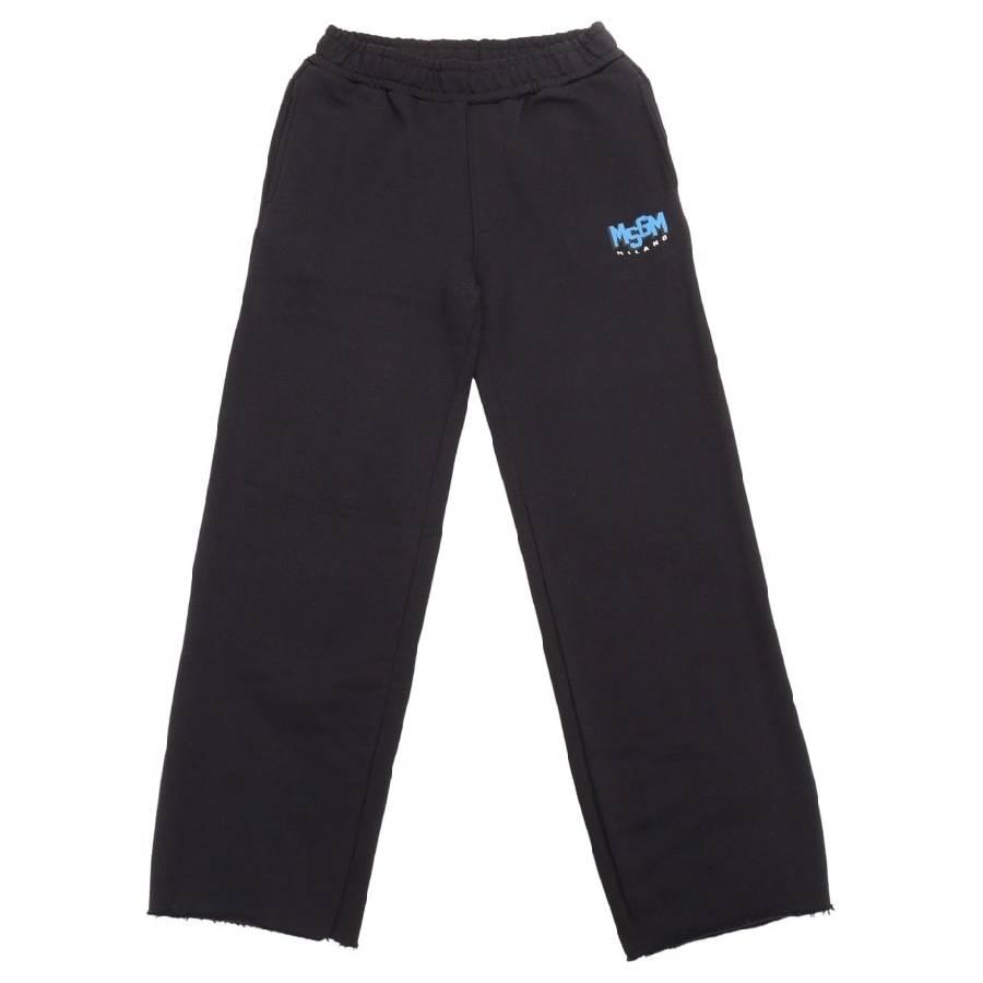 Msgm Boys Logo Embroidered Fleece Pants by MSGM
