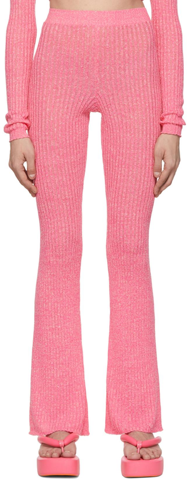 Pink Linen Lounge Pants by MSGM