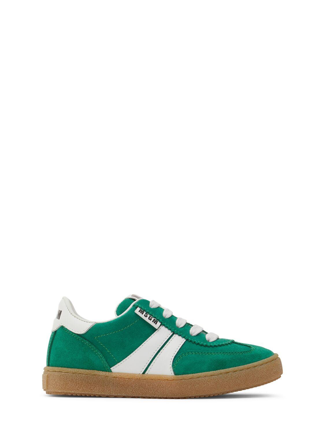 Suede Lace-up Sneakers by MSGM