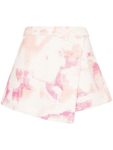 abstract-pattern tweed skorts by MSGM