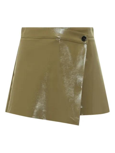 asymmetric patent leather skorts by MSGM