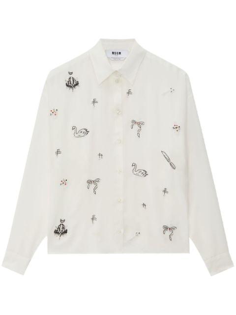 beaded button-up shirt by MSGM