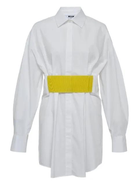 belted mini shirt dress by MSGM