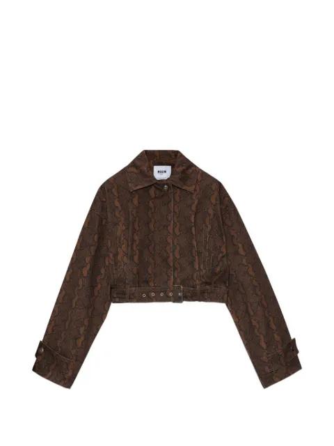belted patterned coat by MSGM