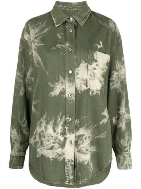 bleached-effect denim overshirt by MSGM