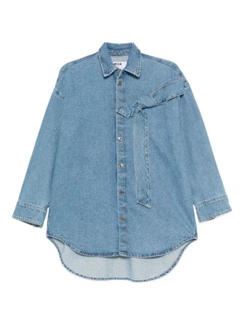 bow-detail denim shirt by MSGM