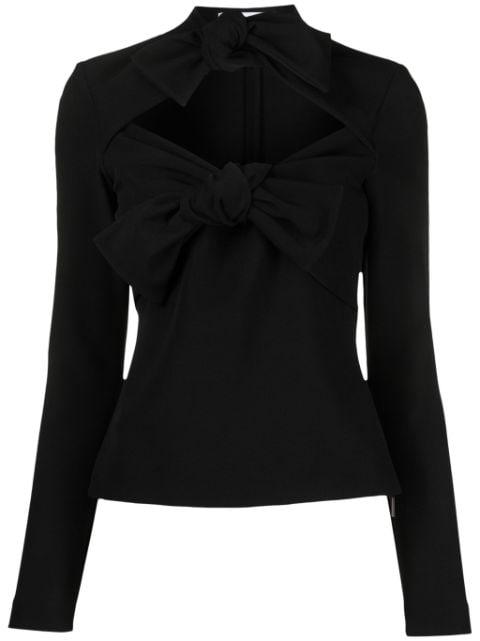 bow-detail long-sleeve top by MSGM