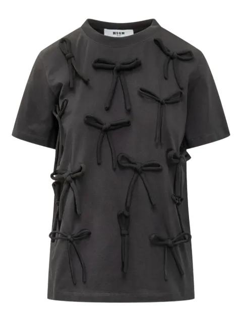 bow-embellished T-shirt by MSGM