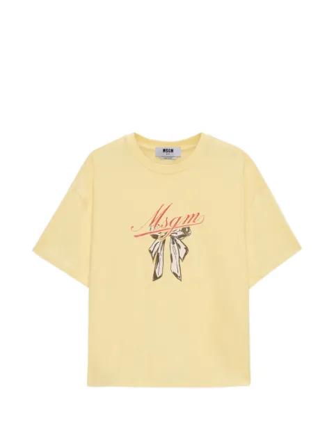 bow-graphic shirt-sleeve T-shirt by MSGM