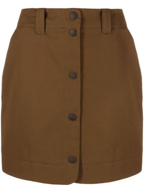 branded stud-fastening mini skirt by MSGM