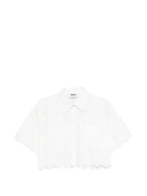 broderie-anglaise scalloped-edge shirt by MSGM