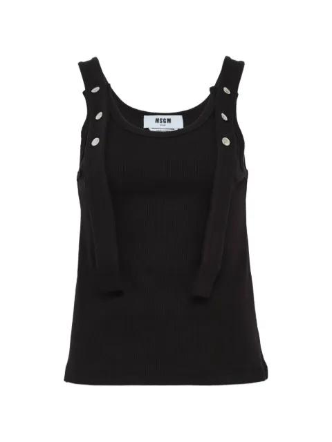 button-detail ribbed tank top by MSGM