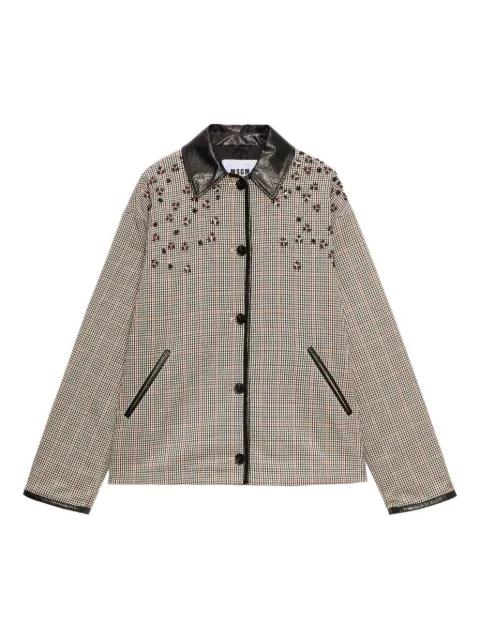 check-pattern collared coat by MSGM