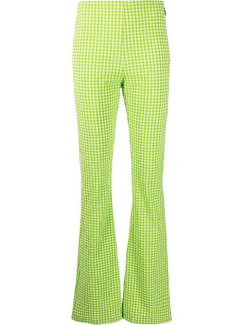check-pattern flared trousers by MSGM