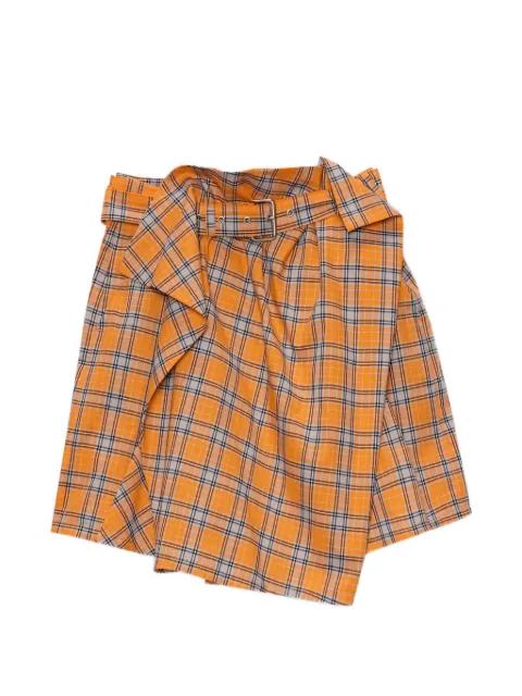 checked asymmetric mini skirt by MSGM