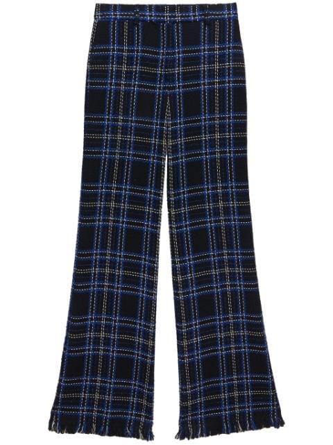 checked-panel cotton trousers by MSGM