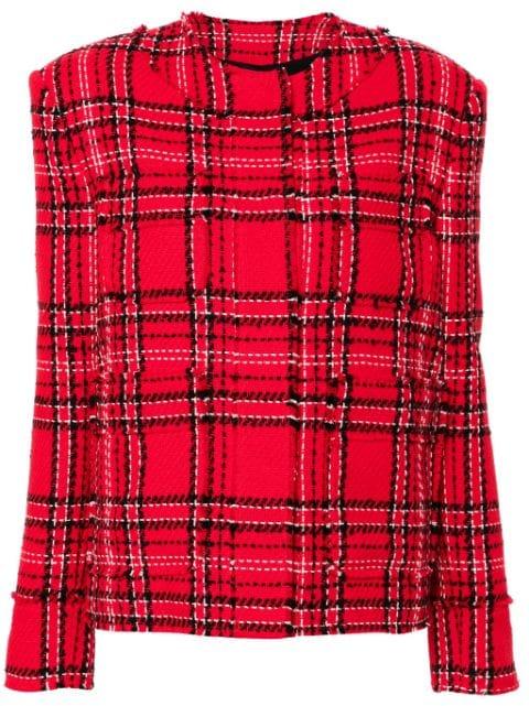 checked tweed jacket by MSGM