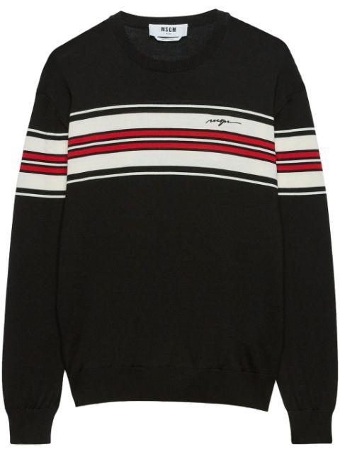chest stripe jumper by MSGM
