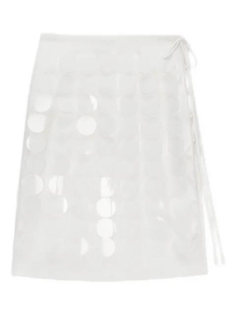 circle-appliqué wrap mini skirt by MSGM