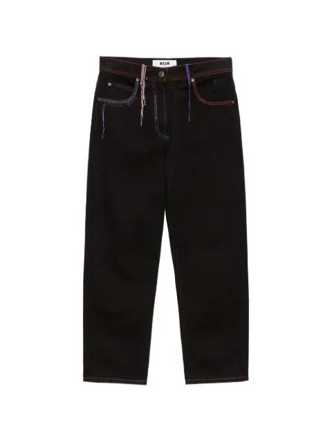 contrast-stitch trousers by MSGM