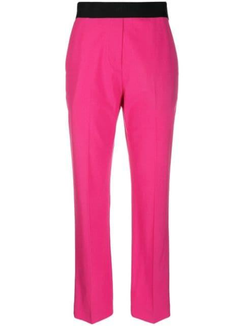 contrast waistband trousers by MSGM