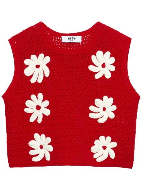 crochet-knit top by MSGM