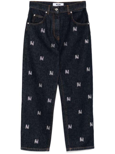 crystal-embellished jeans by MSGM