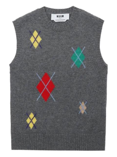 diamond-pattern sleeveless top by MSGM