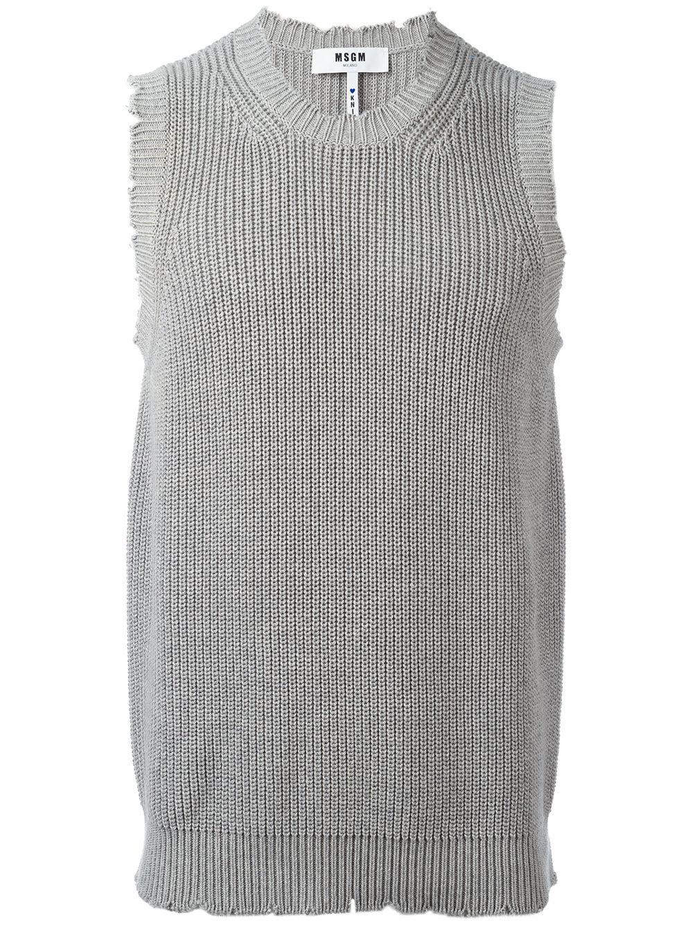 distressed knitted tank top by MSGM
