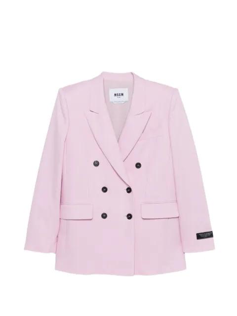 double-breasted notched lapel jacket by MSGM