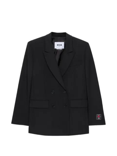 double-breasted patch blazer by MSGM