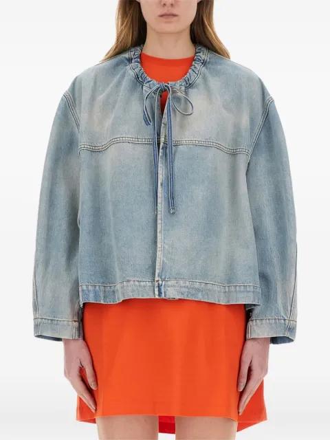 drawstring-collar denim jacket by MSGM