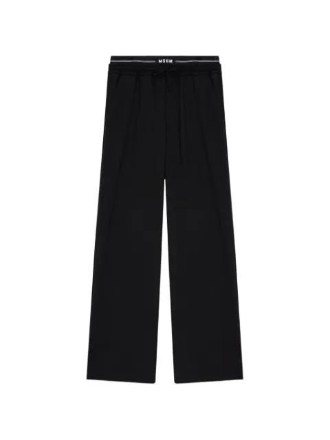 drawstring-fastening logo-waistband trousers by MSGM