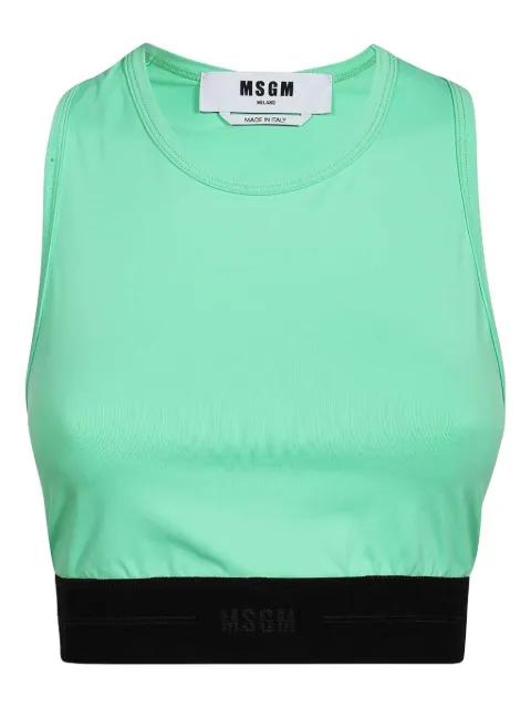 elastic-waistband tank top by MSGM