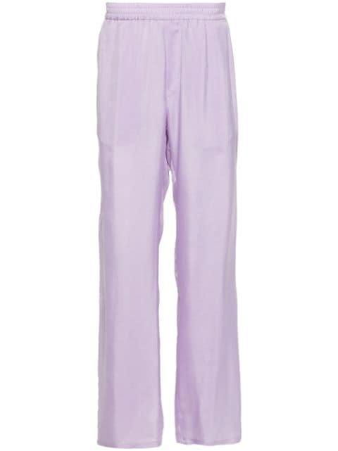 elasticated-waist straight-leg trousers by MSGM
