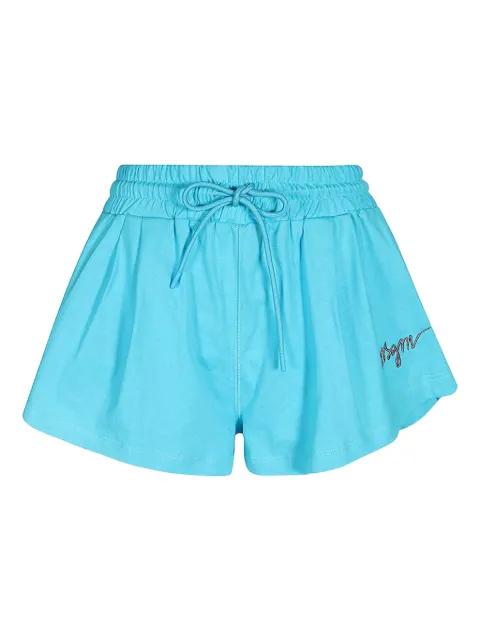 elasticated-waistband embroidered-logo shorts by MSGM